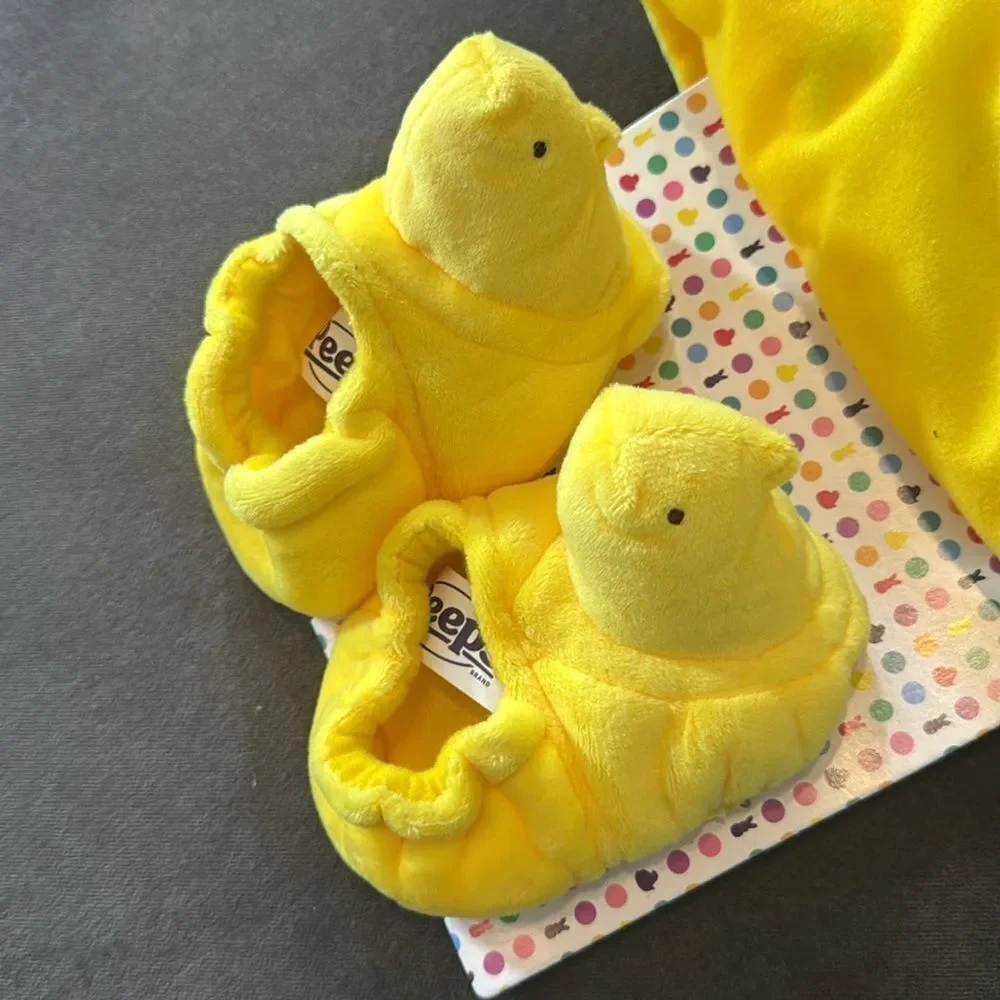 Yellow Peeps Easter Infant Baby 3 Piece Set - Hat Bib & Bunny Booties NEW